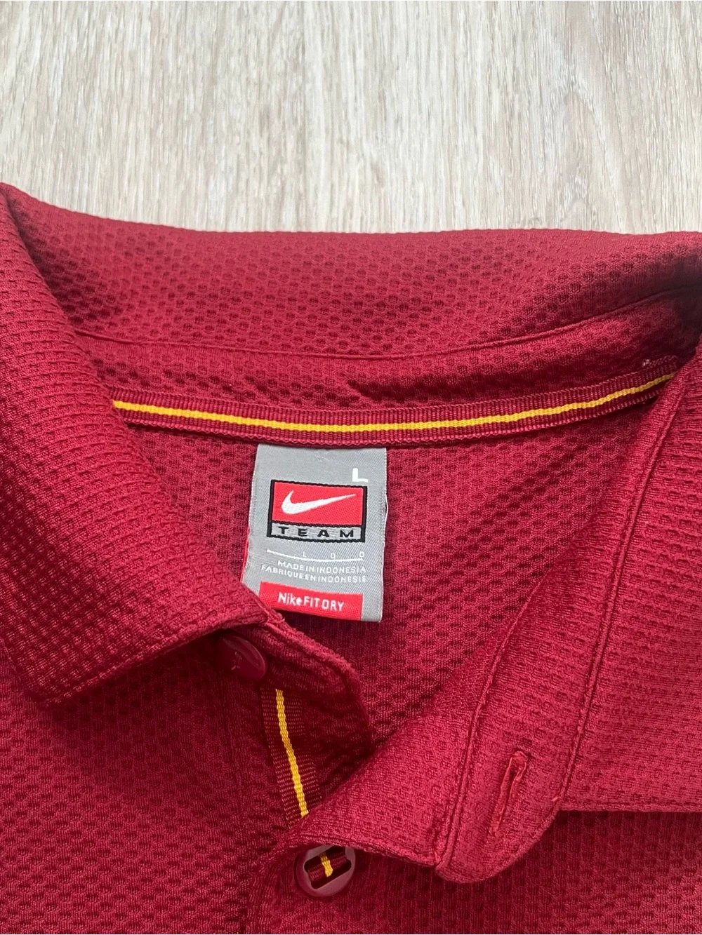 Vintage Y2K Nike Iowa State Cyclones Polo Shirt Mens Large Red Dri-Fit NCAA